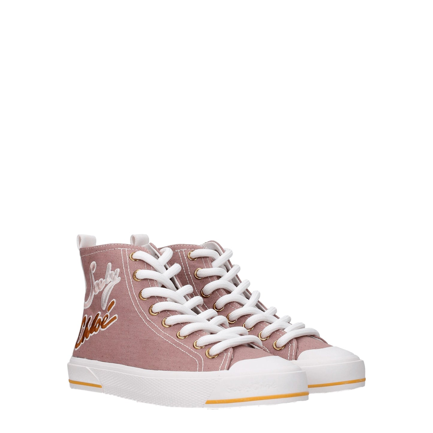 See By Chloé Rosa High-Top Sneaker aus Stoff