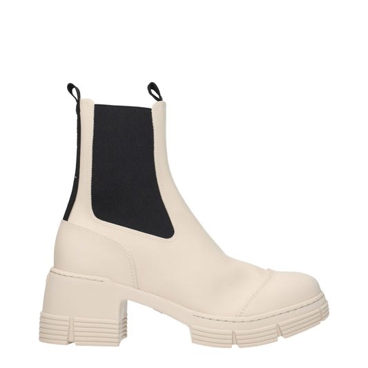 Ganni Graue Baumwollstiefeletten