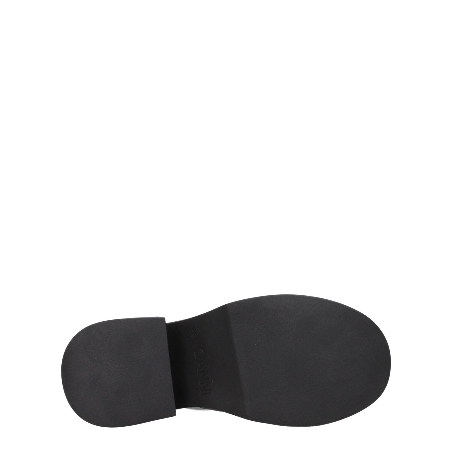 Ganni Schwarze Lederpantoffeln Sandalen