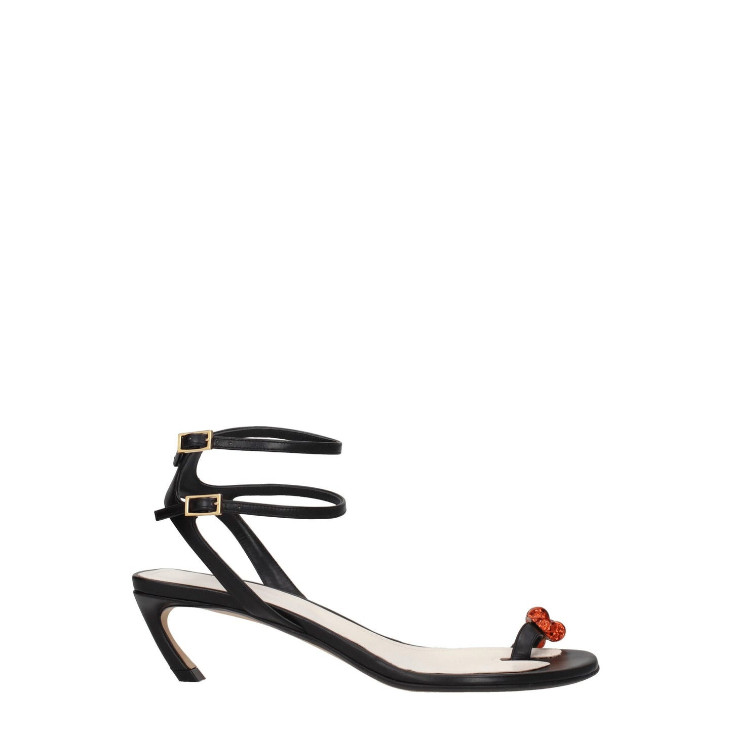 Lanvin Schwarze Leder Stiletto Heels Sandalen