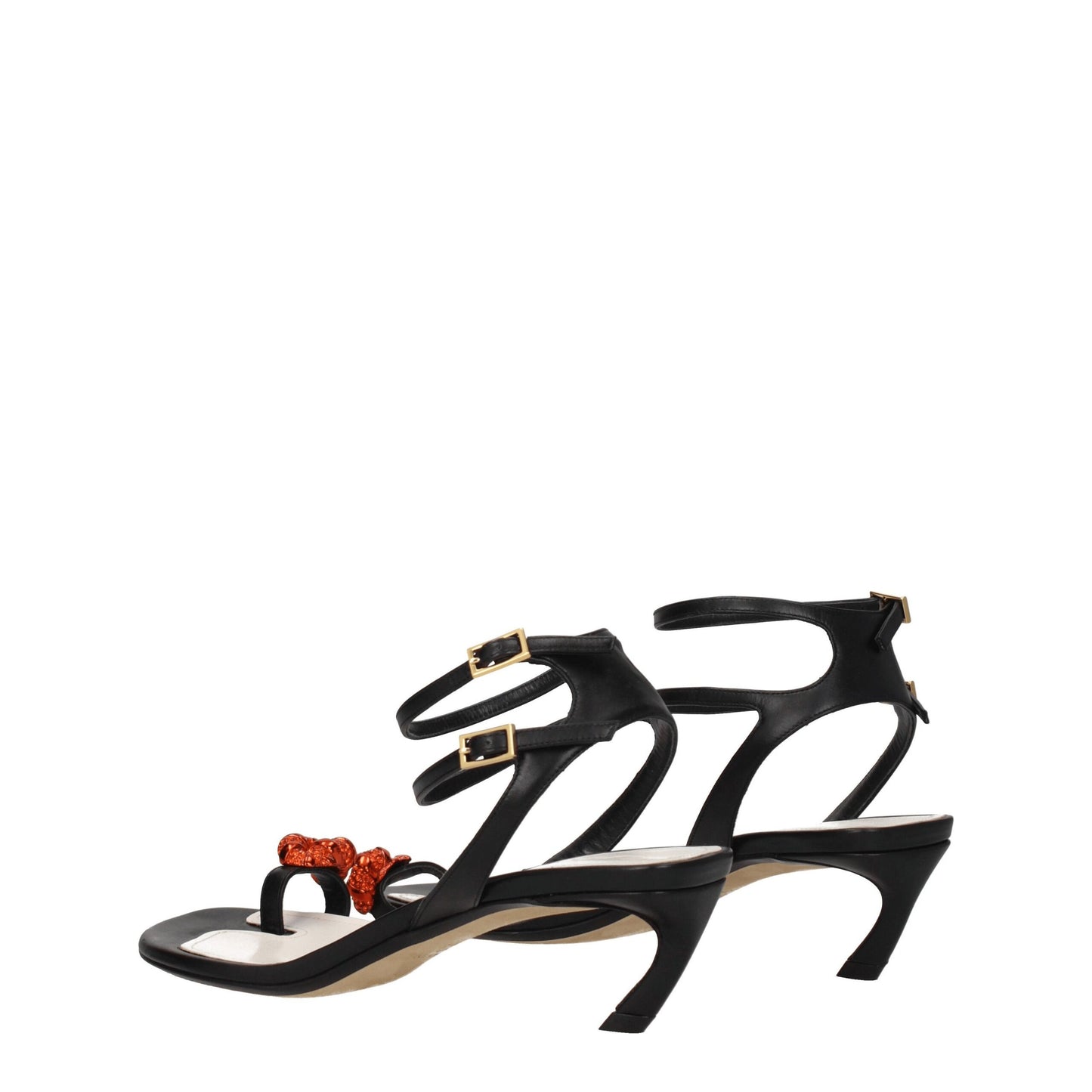 Lanvin Schwarze Leder Stiletto Heels Sandalen