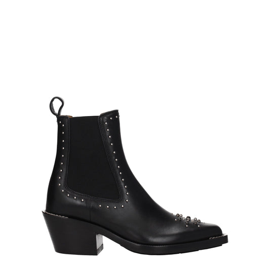 Chloé Schwarze Lederstiefeletten