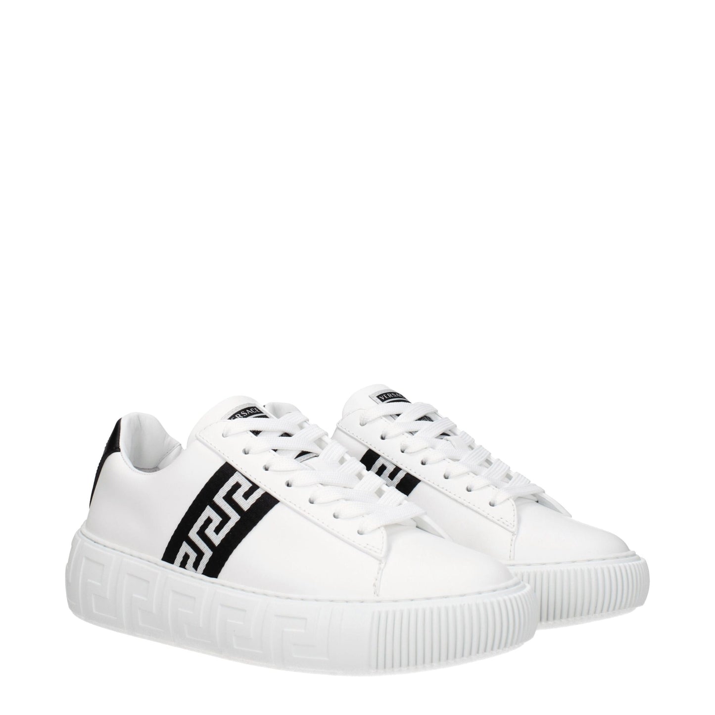 Versace Weiße Leder-Low Tops