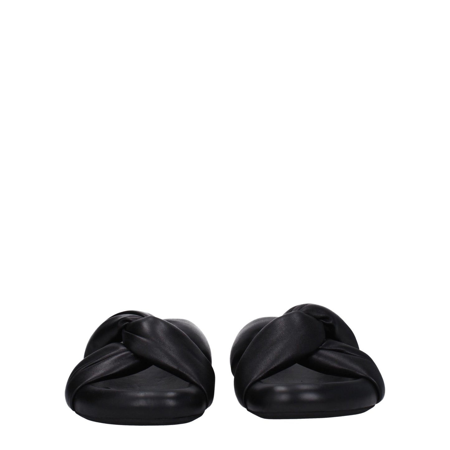 Marni Schwarze Lederpantoffeln Sandalen