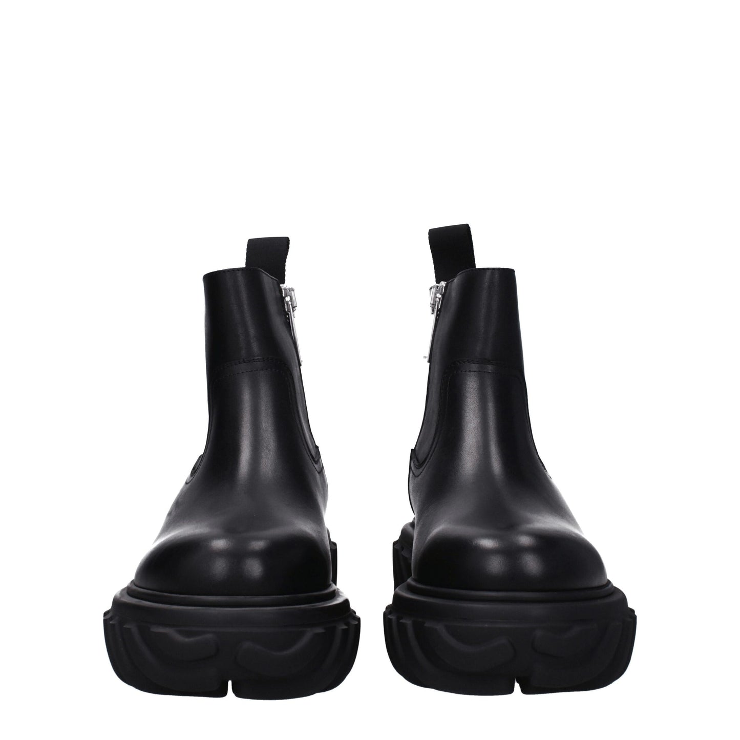 Off-White Schwarze Lederstiefeletten