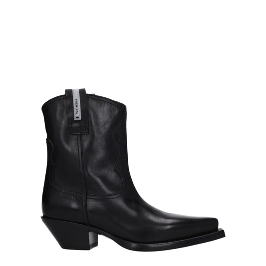 Premiata Schwarze Lederstiefeletten