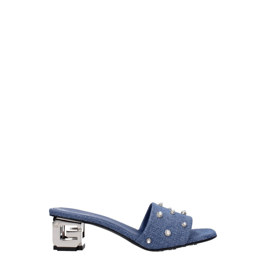 Givenchy Flache Sandalen aus blauem Stoff