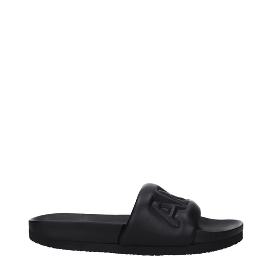 Ambush Schwarze Lederpantoffeln Sandalen