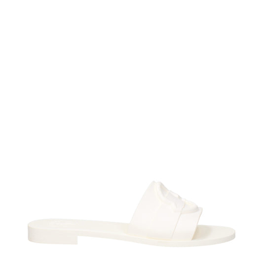 Moncler Weiße Baumwollpantoffeln Sandalen