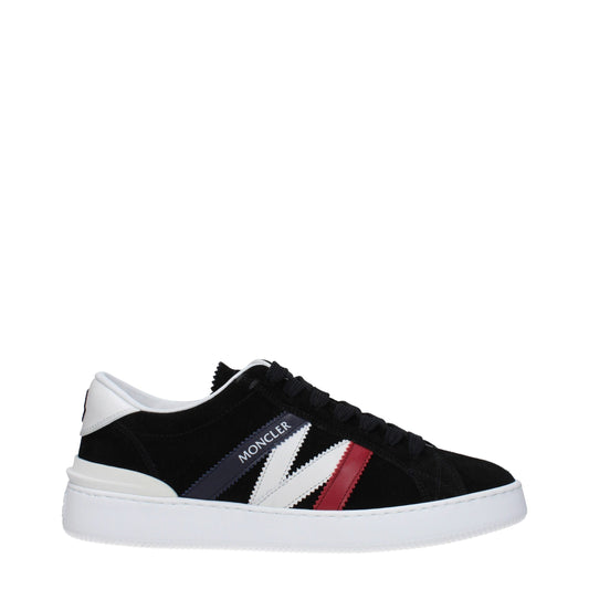 Moncler Schwarze Leder Low Tops