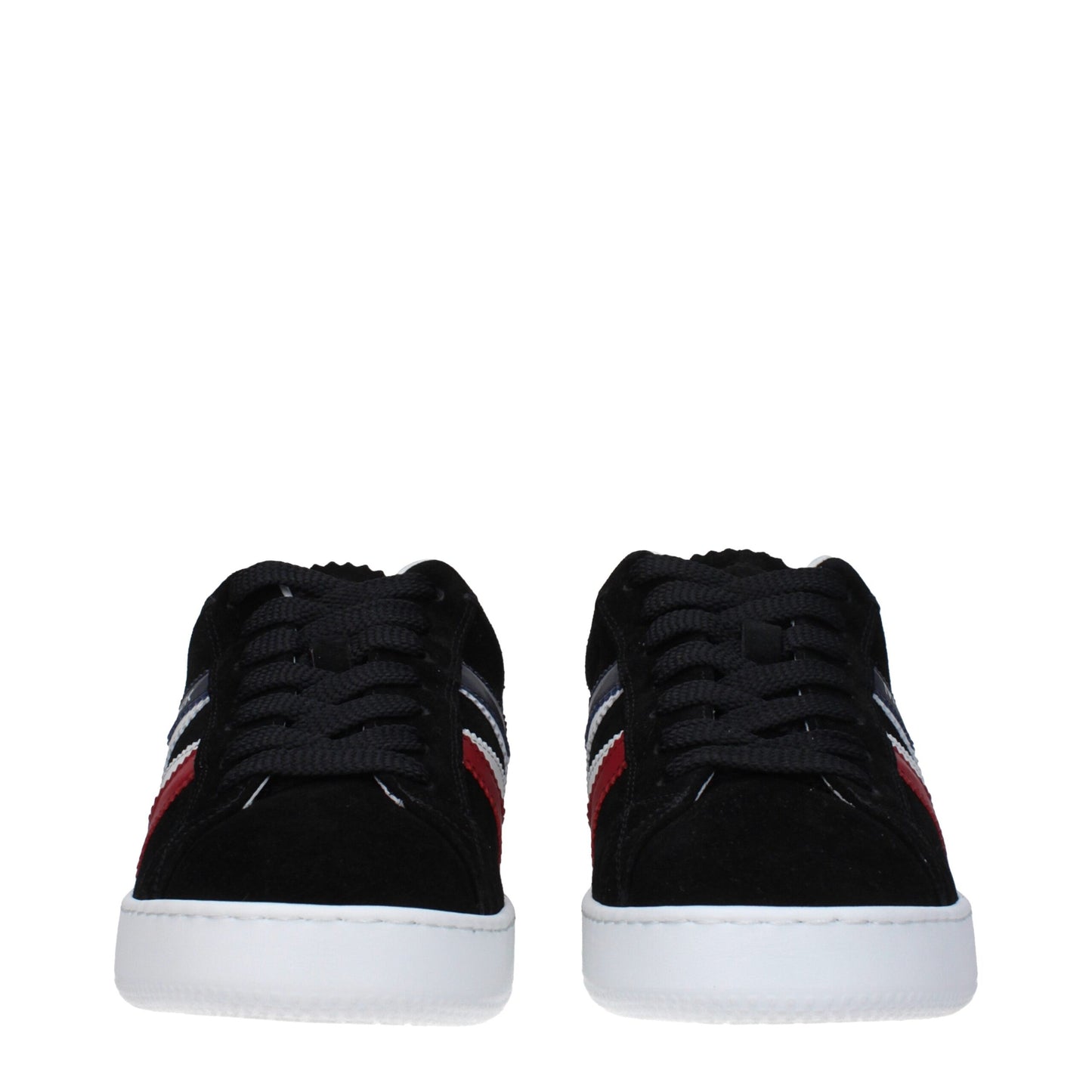 Moncler Schwarze Leder Low Tops
