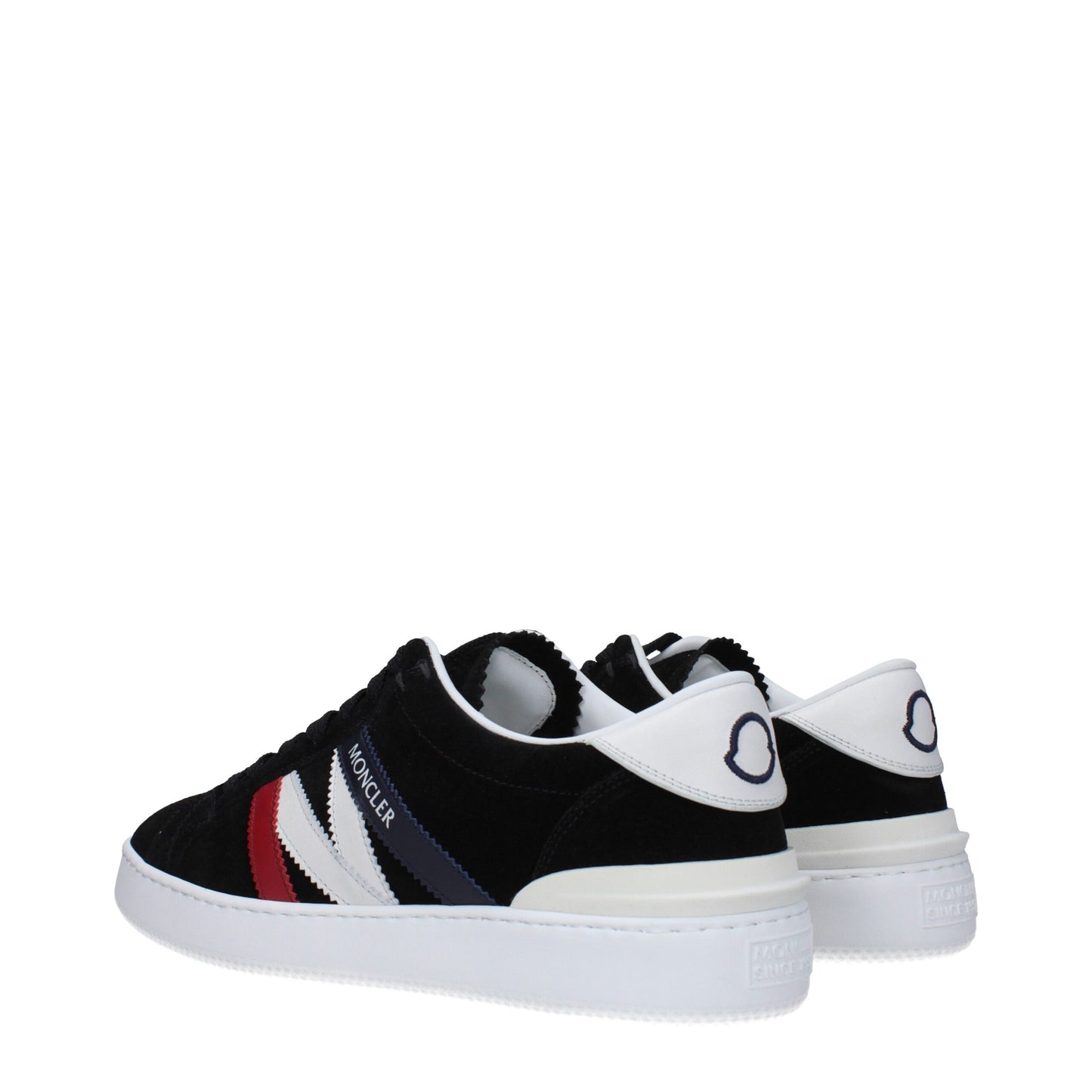 Moncler Schwarze Leder Low Tops