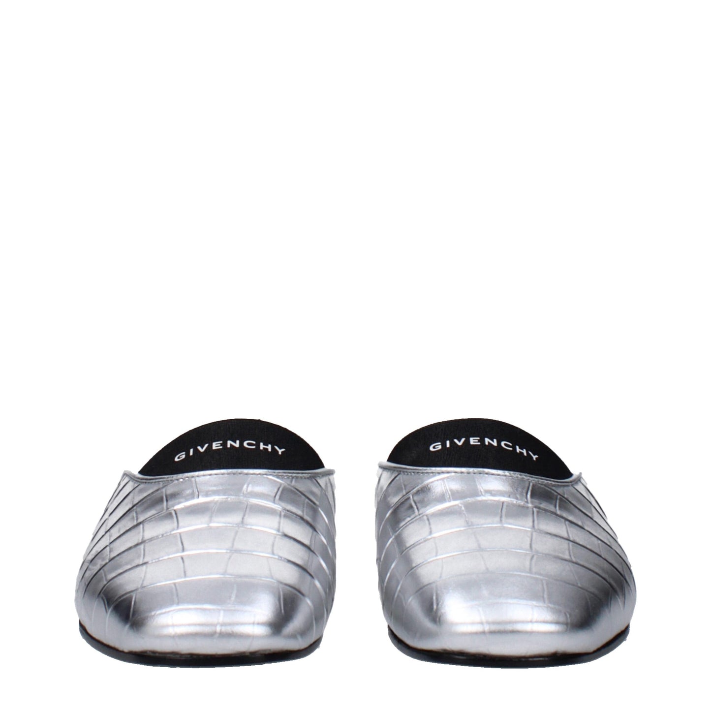 Givenchy Graue Lederpantoffeln Sandalen