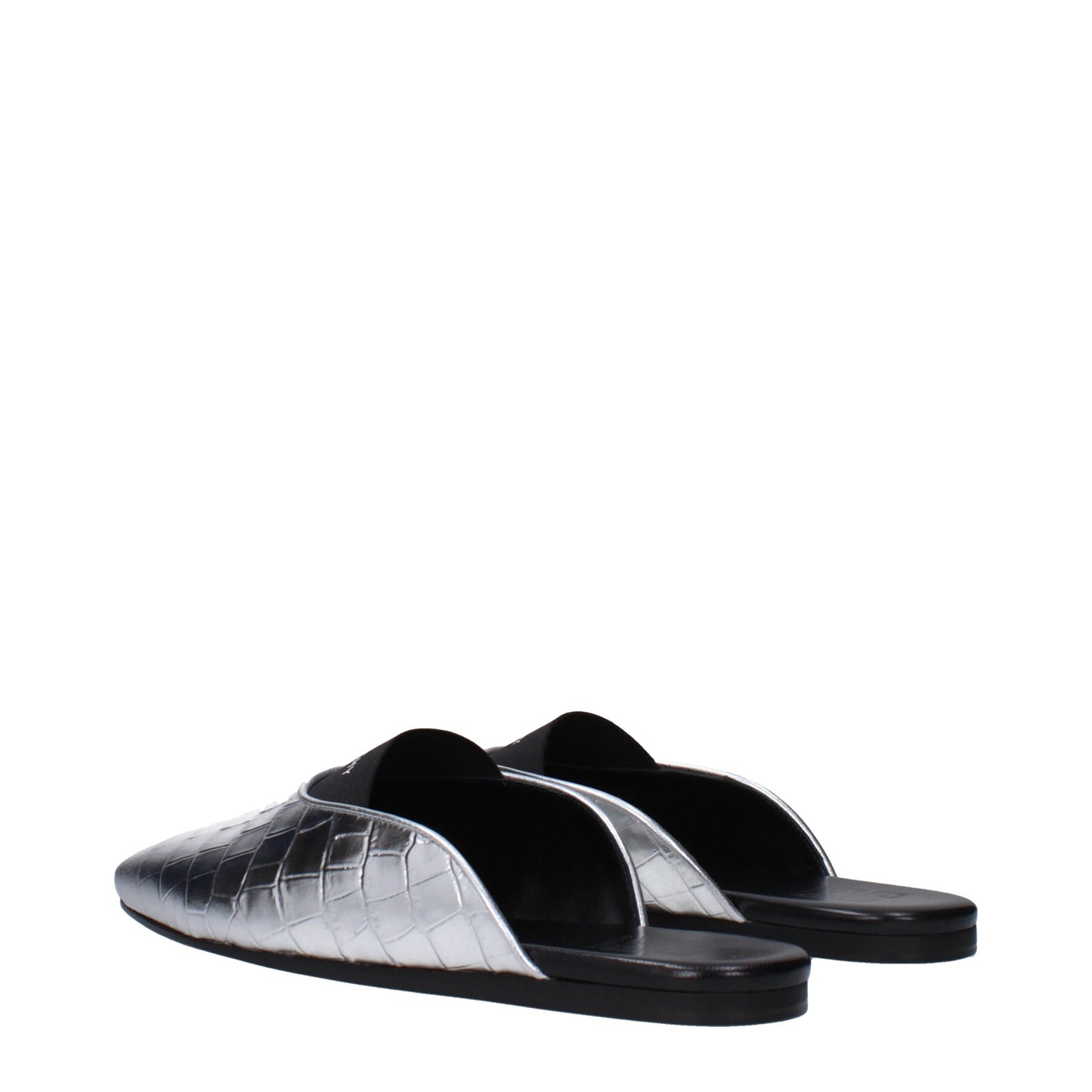 Givenchy Graue Lederpantoffeln Sandalen