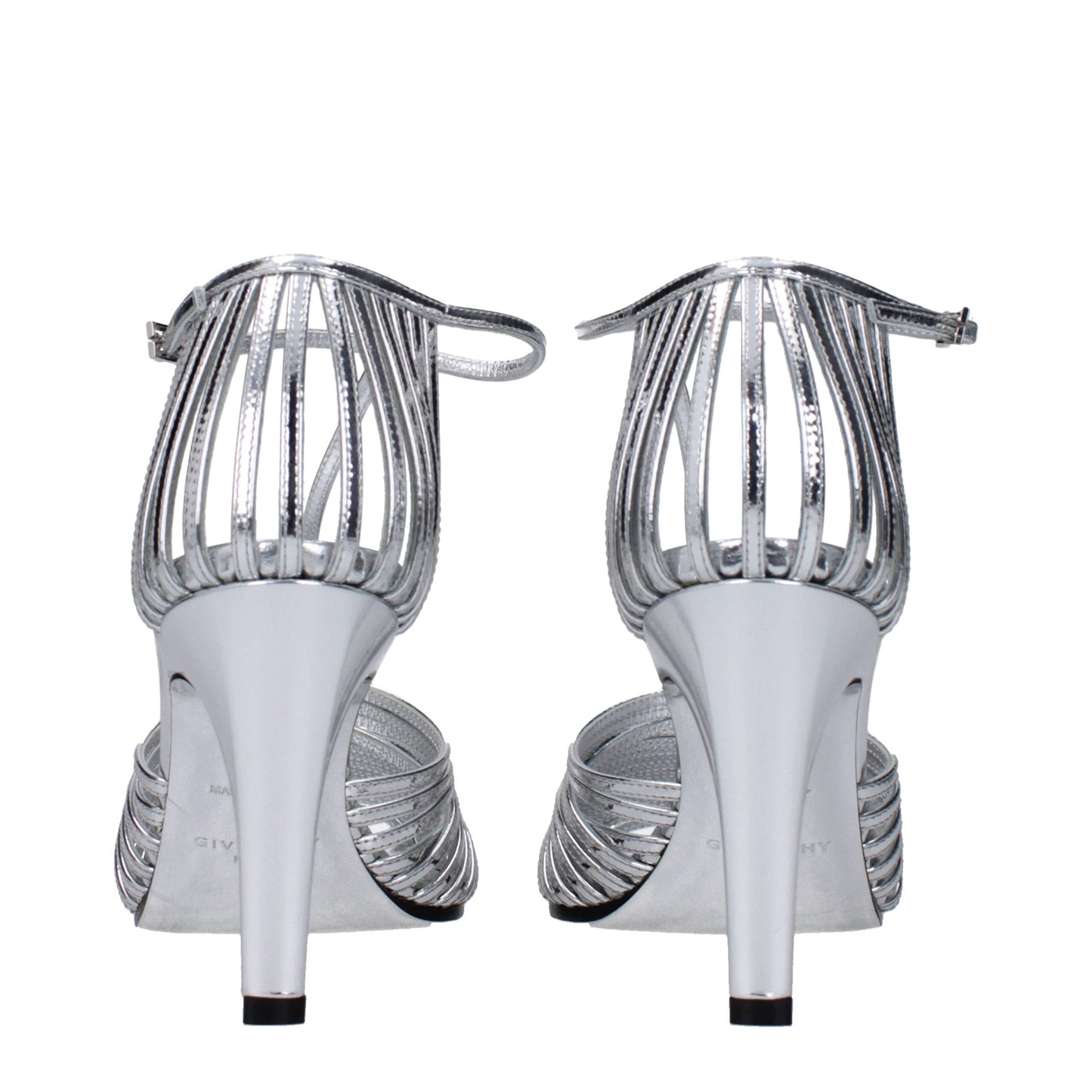 Givenchy Graue Leder Stiletto Heels Sandalen