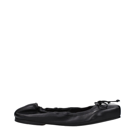 Jacquemus Schwarze Leder-Ballett-Flats