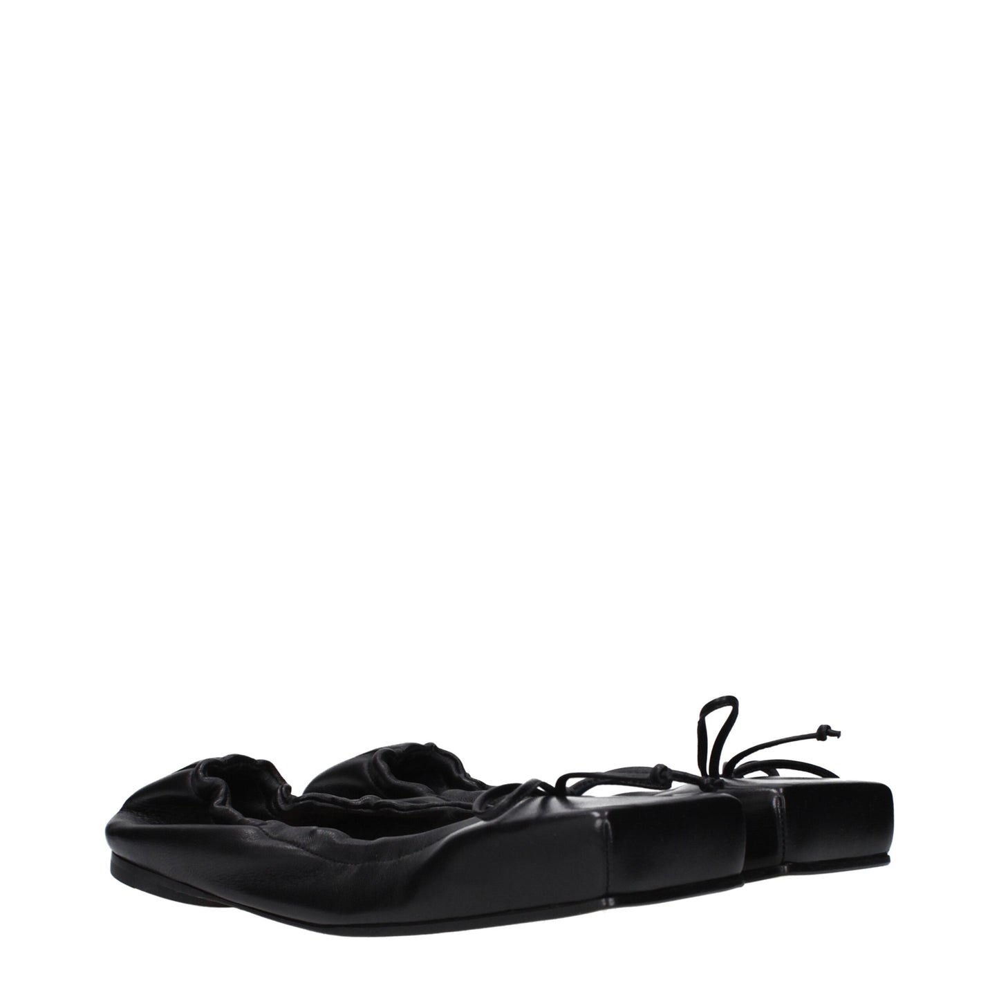 Jacquemus Schwarze Leder-Ballett-Flats