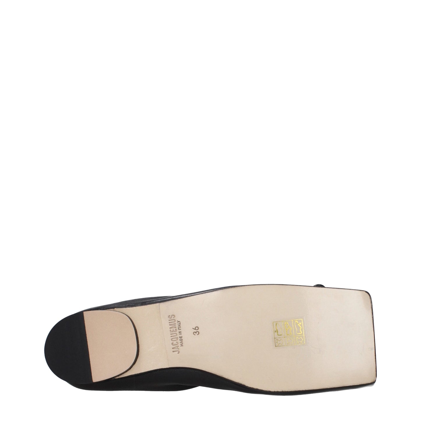 Jacquemus Schwarze Leder-Ballett-Flats