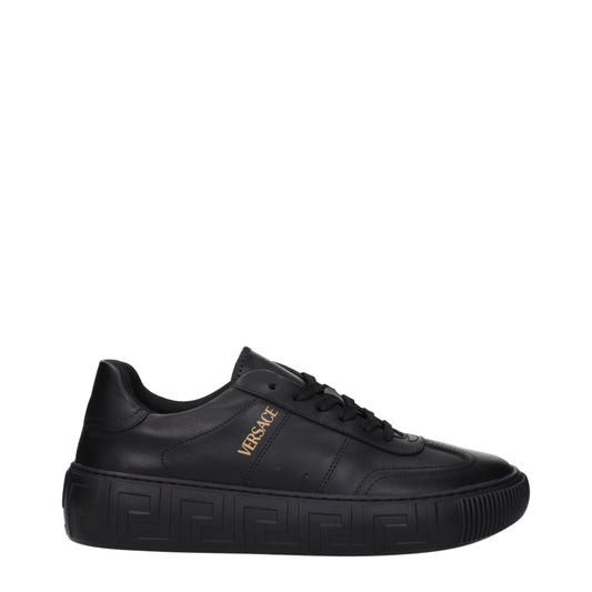 Versace Schwarze Leder Low Tops