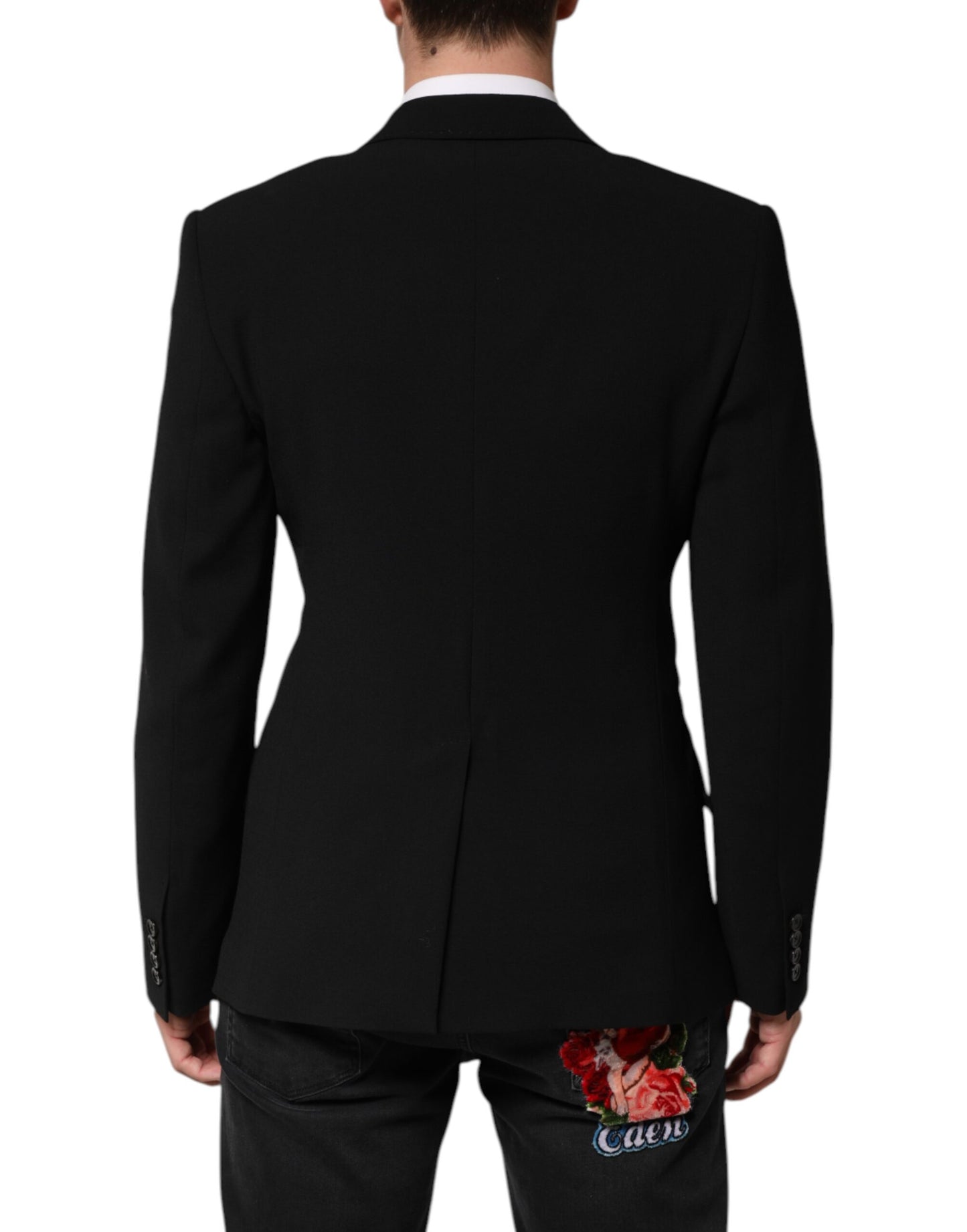 Dolce & Gabbana Schwarzer SICILIA Doppelreihiger Mantel Blazer