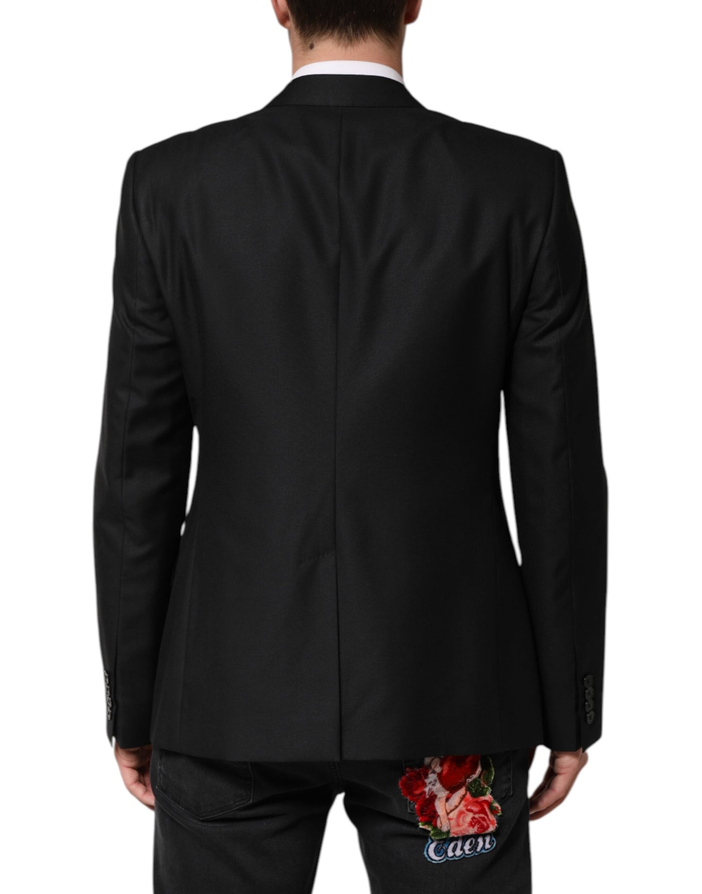 Dolce & Gabbana Schwarze einreihige Wolljacke Blazer