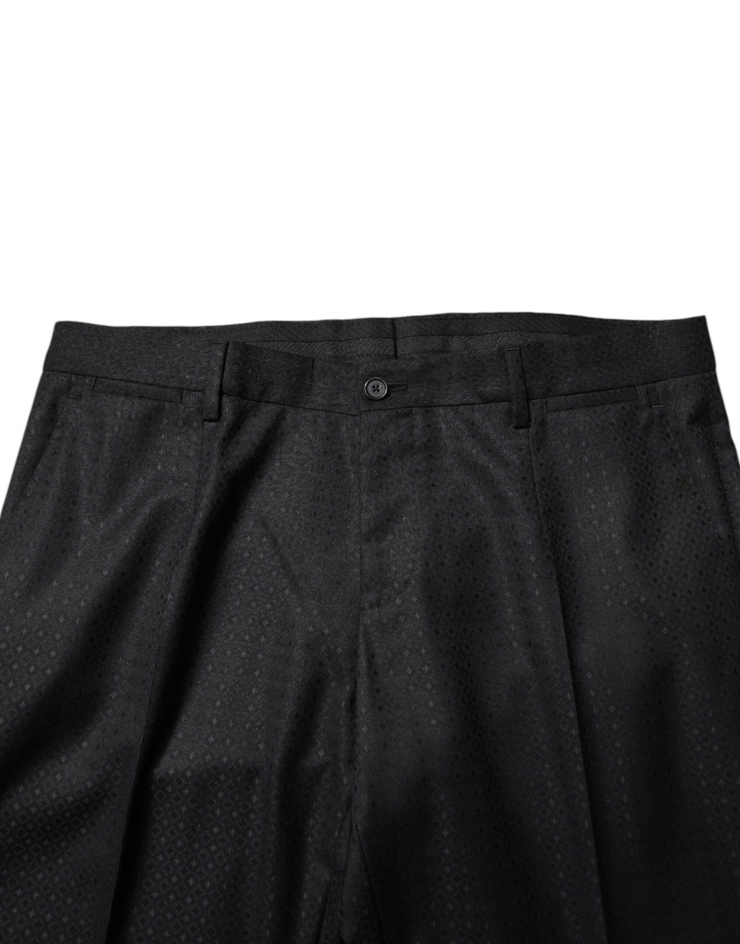 Dolce & Gabbana Schwarzer Jacquard-Anzug, einreihig, 2-teilig