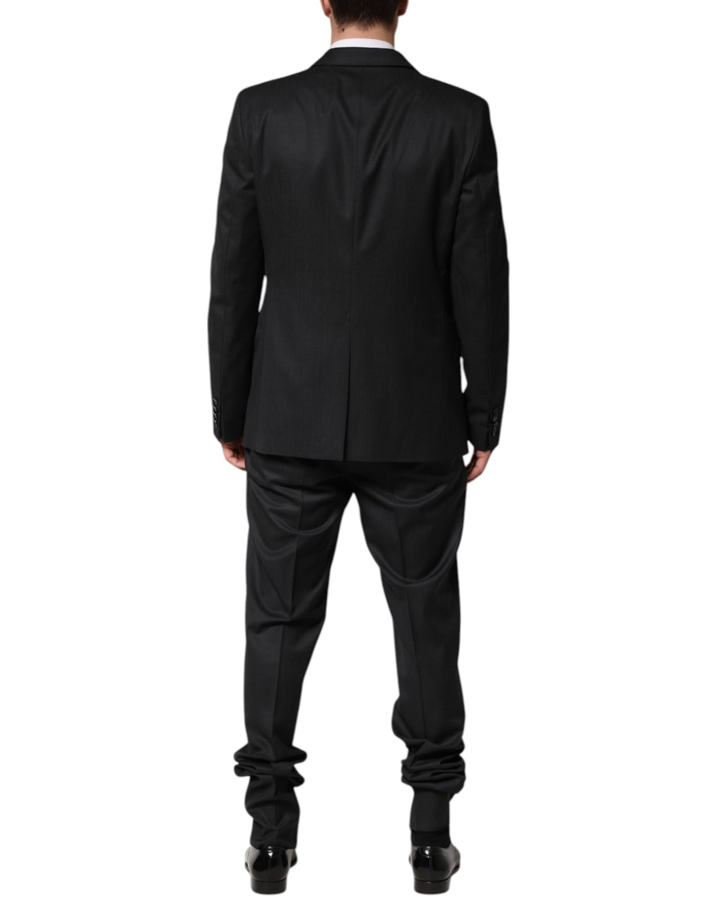 Dolce & Gabbana Dunkelgrauer einreihiger 2-teiliger Anzug aus Wolle