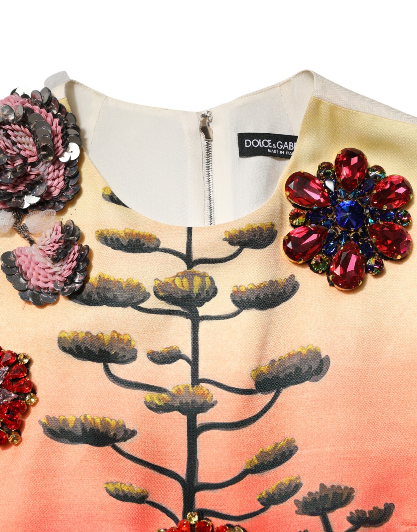 Dolce & Gabbana Multicolor Kristallverziertes A-Linien-Minikleid