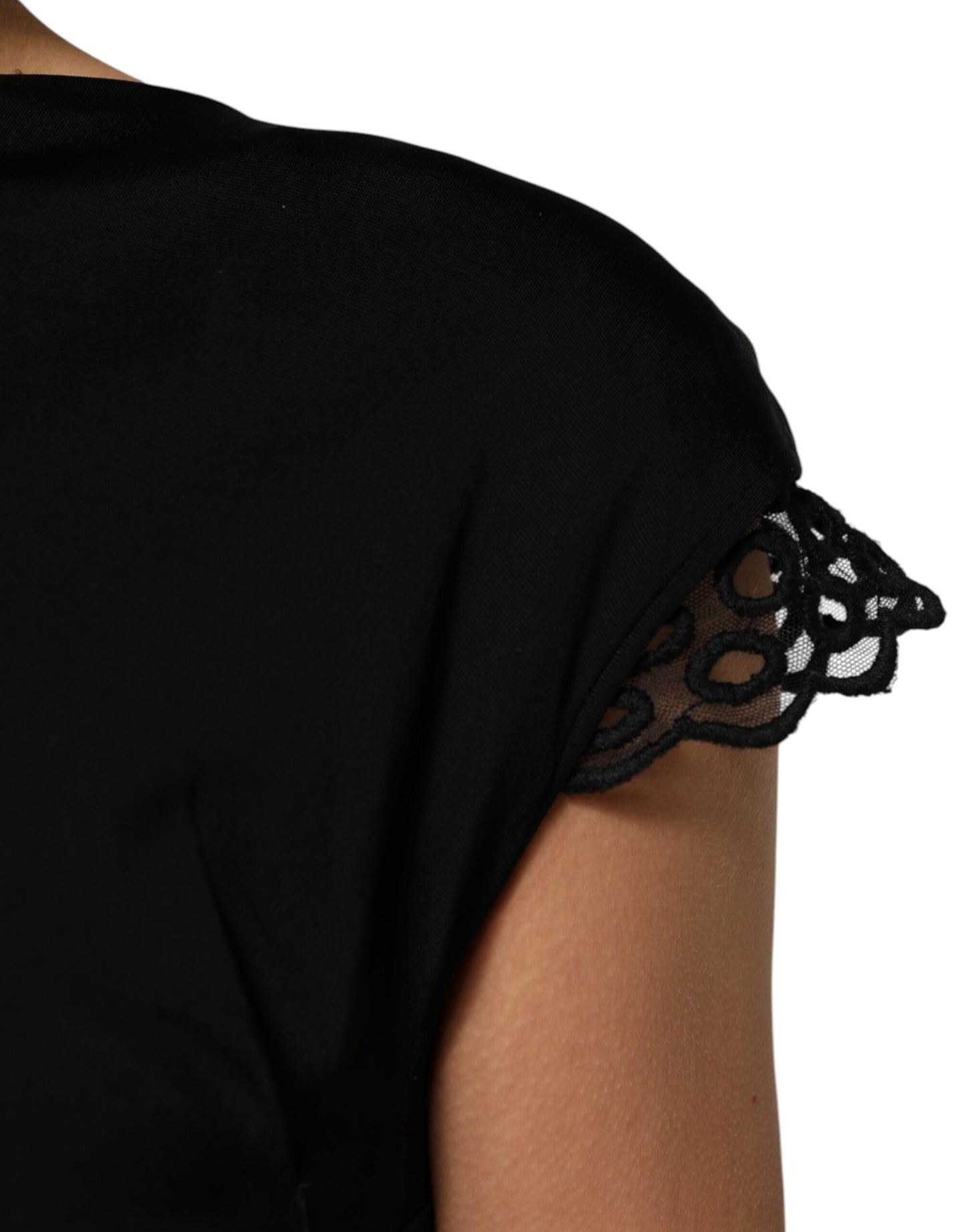 Roberto Cavalli Schwarzes Bodycon Kleid mit kurzen Ärmeln