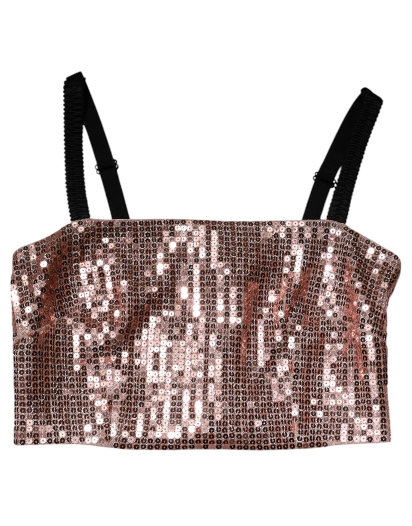 Dolce & Gabbana Pinkes ärmelloses Top aus Nylon mit Pailletten