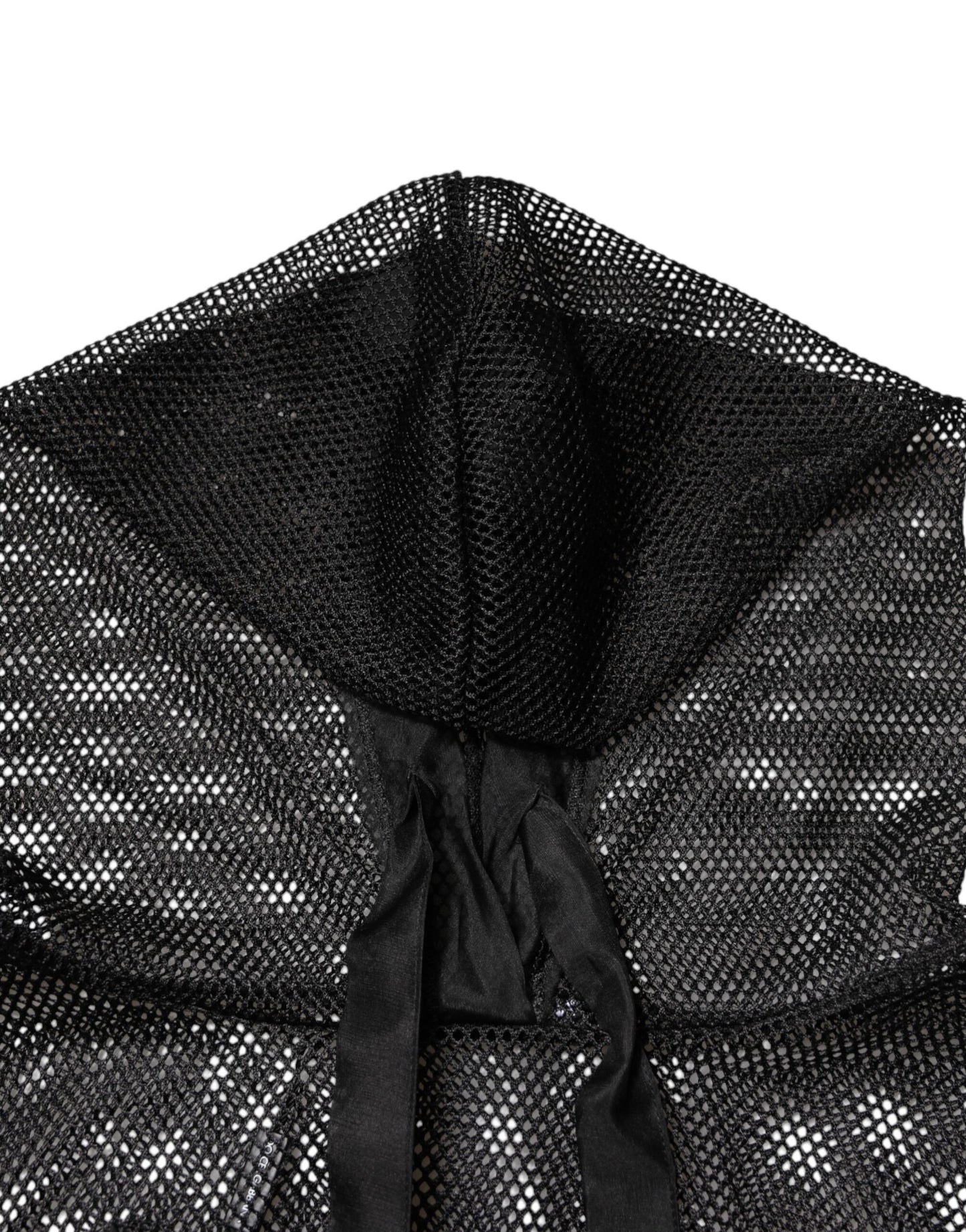 Dolce & Gabbana Schwarzer Pullover mit durchsichtiger Kapuze
