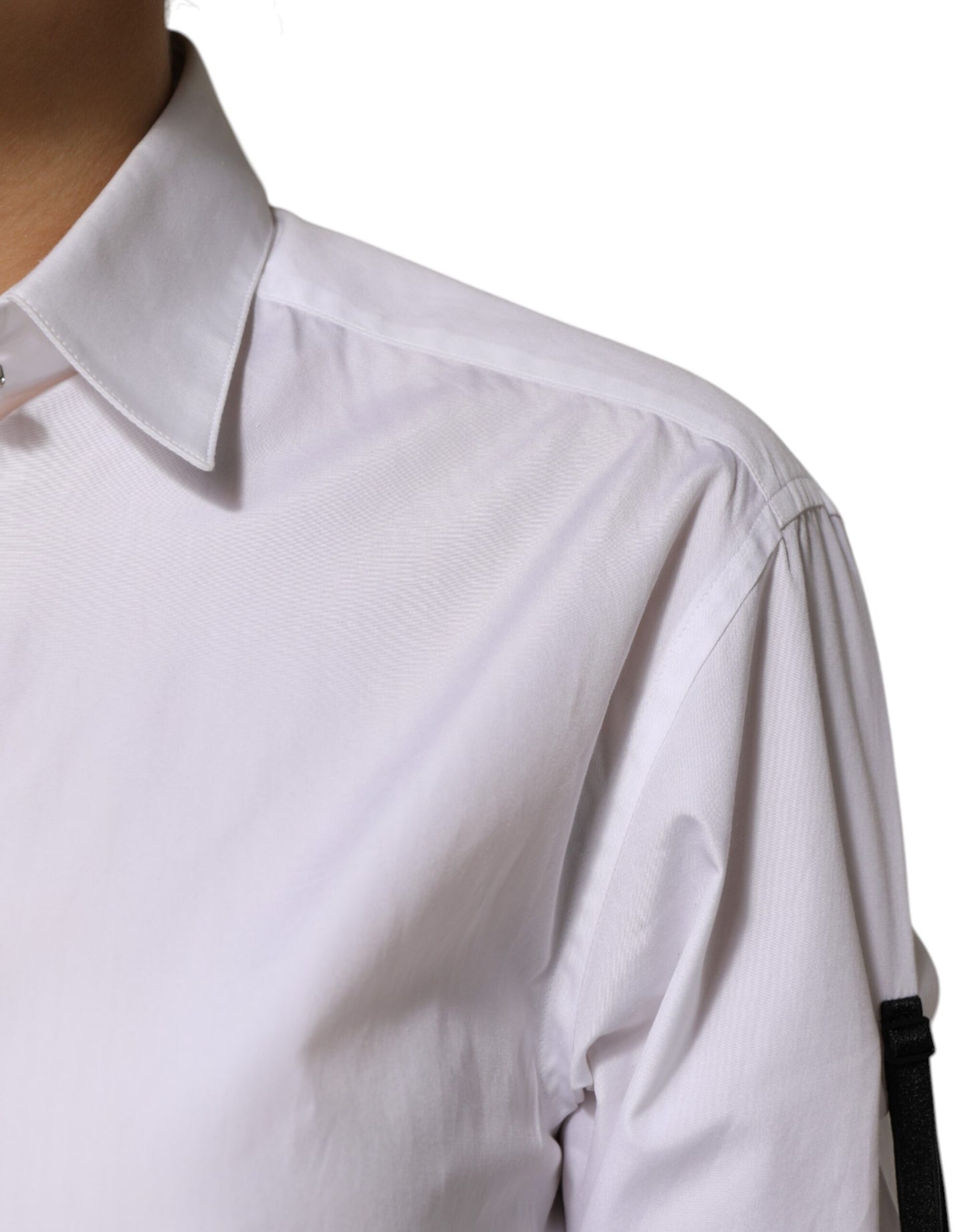 Dolce & Gabbana Weißes kristallverziertes Hemd mit Kragen