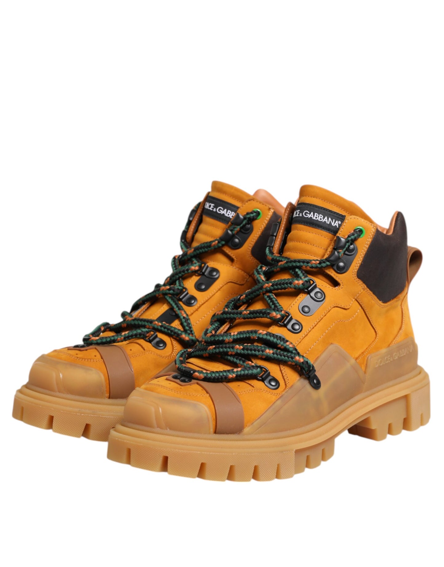 Dolce & Gabbana Orange Schnürstiefel Trekking-Stiefel Schuhe