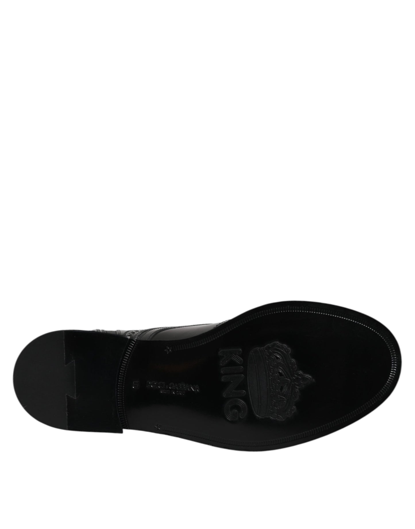 Dolce & Gabbana Schwarze Leder Schnürstiefel mit mittlerer Wade