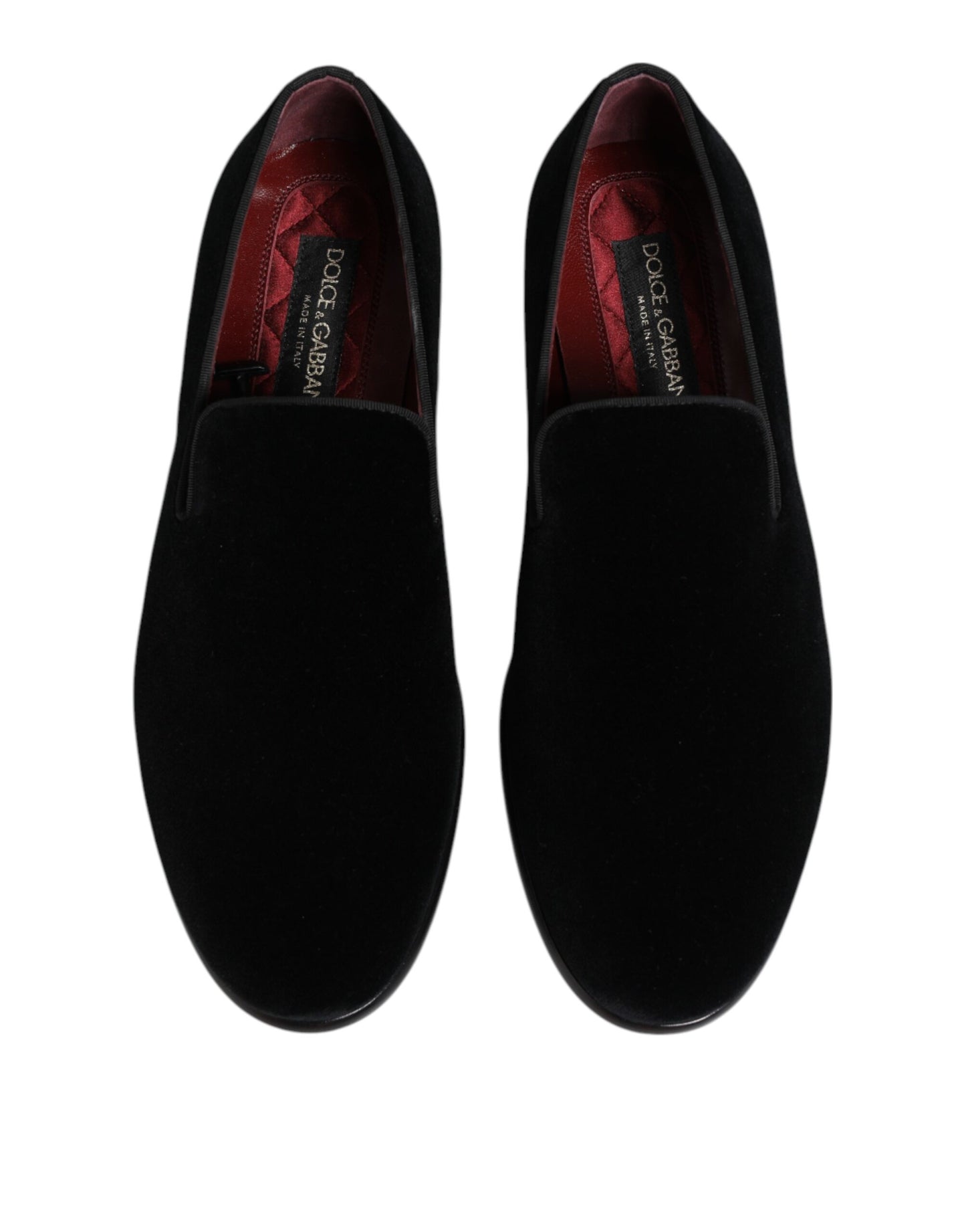Dolce & Gabbana Schwarzer Samt Loafers Formal Männer Kleid Schuhe
