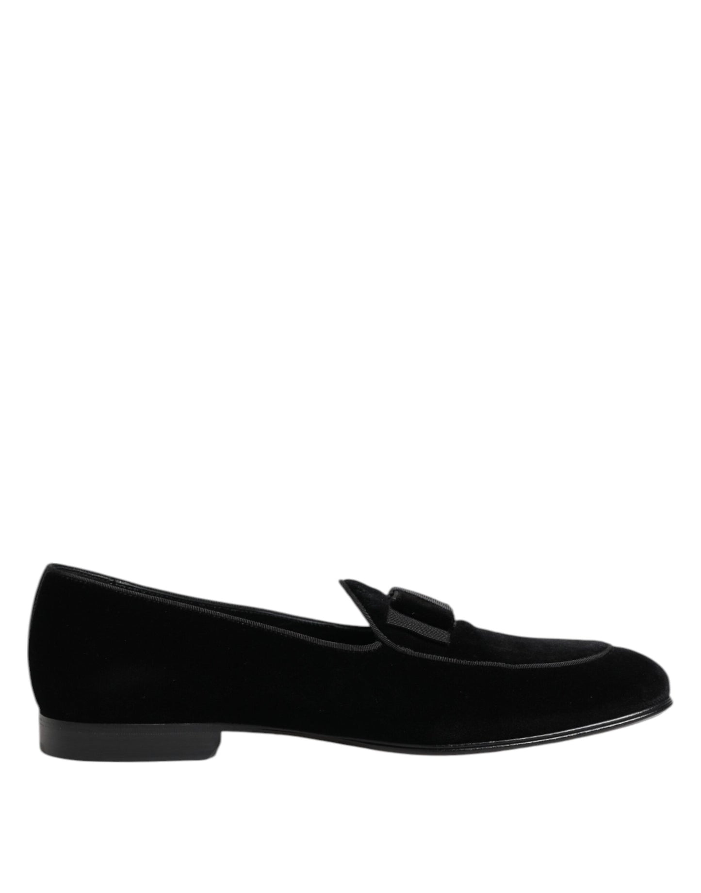 Dolce & Gabbana Schwarzer Samt Loafers Formal Männer Kleid Schuhe