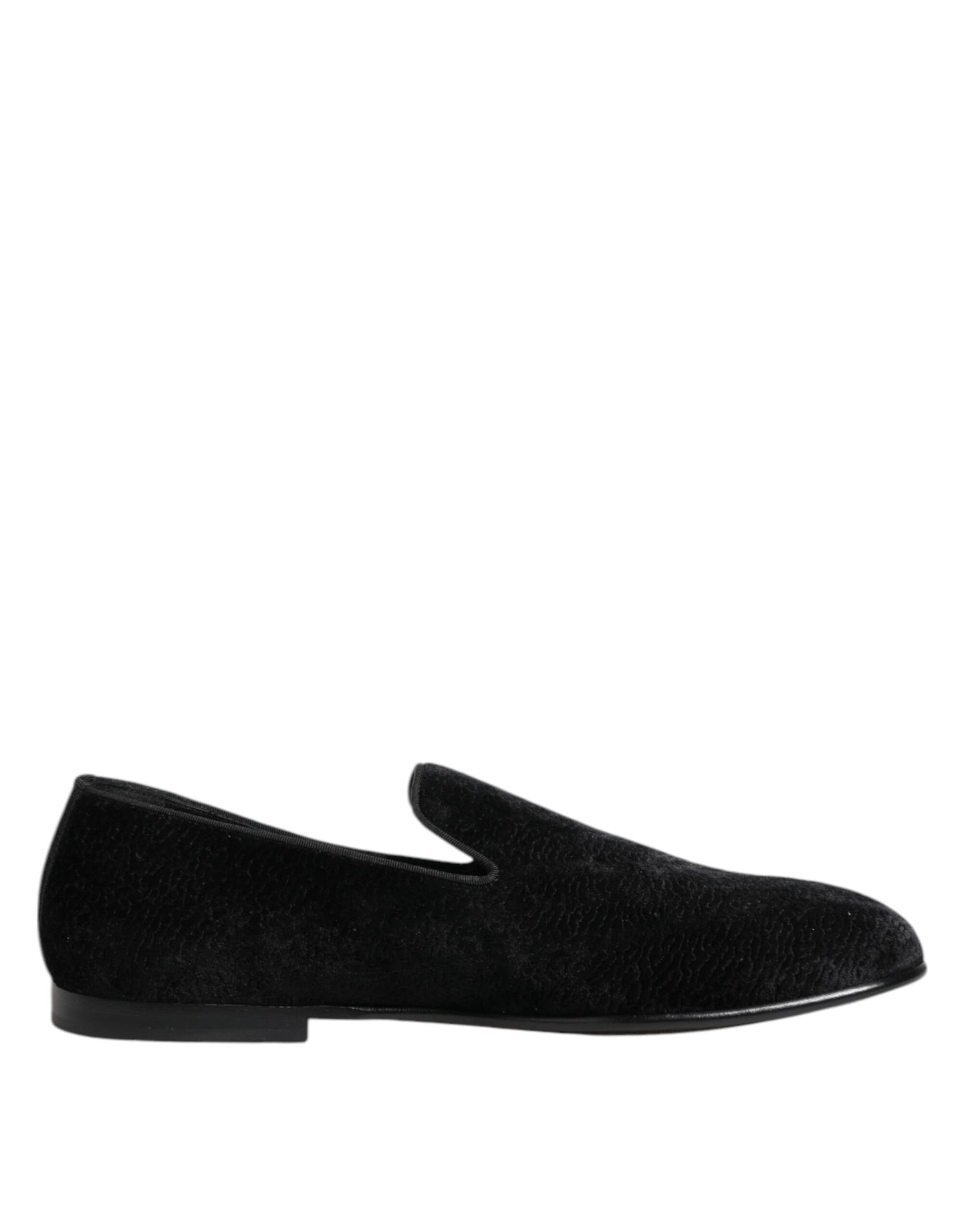 Dolce & Gabbana Schwarz Jacquard Loafers Formal Männer Kleid Schuhe