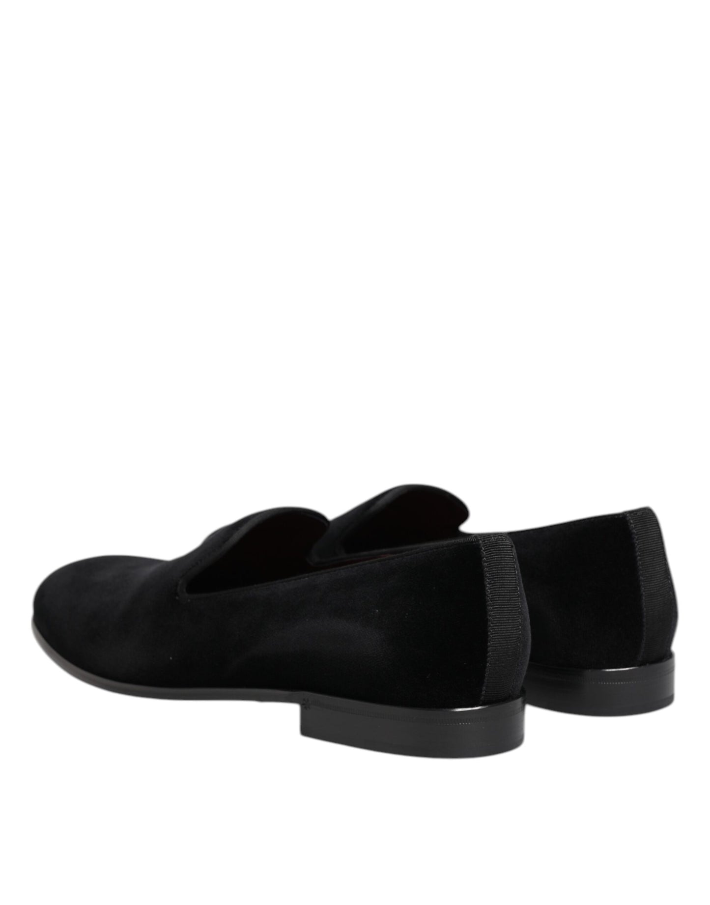 Dolce & Gabbana Schwarzer Samt Slip On Loafers Männer Formelle Schuhe