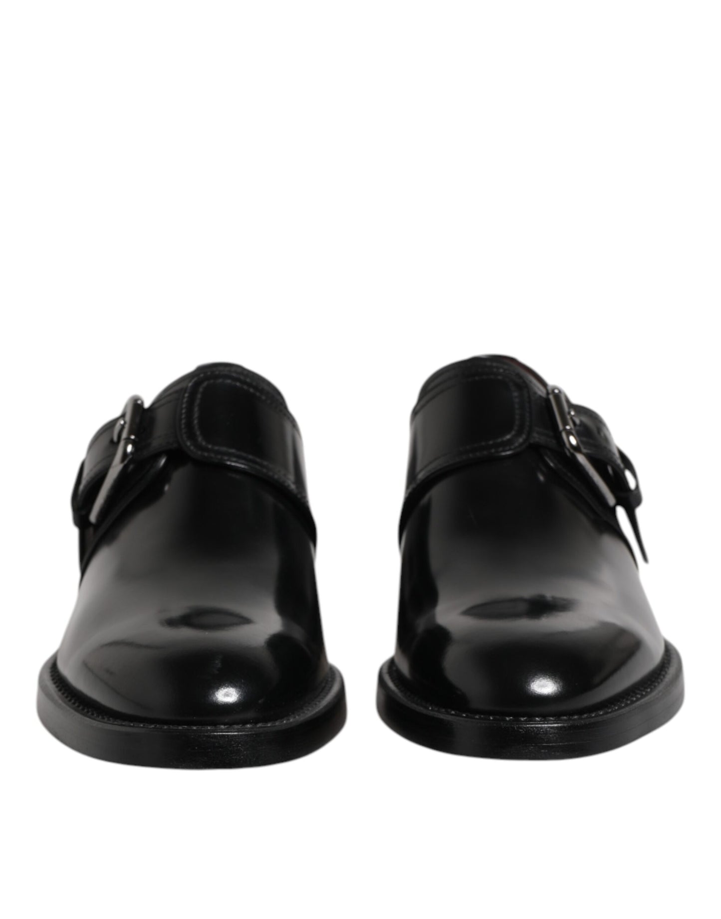 Dolce & Gabbana Schwarzes Leder Monk Strap Derby Formelle Schuhe