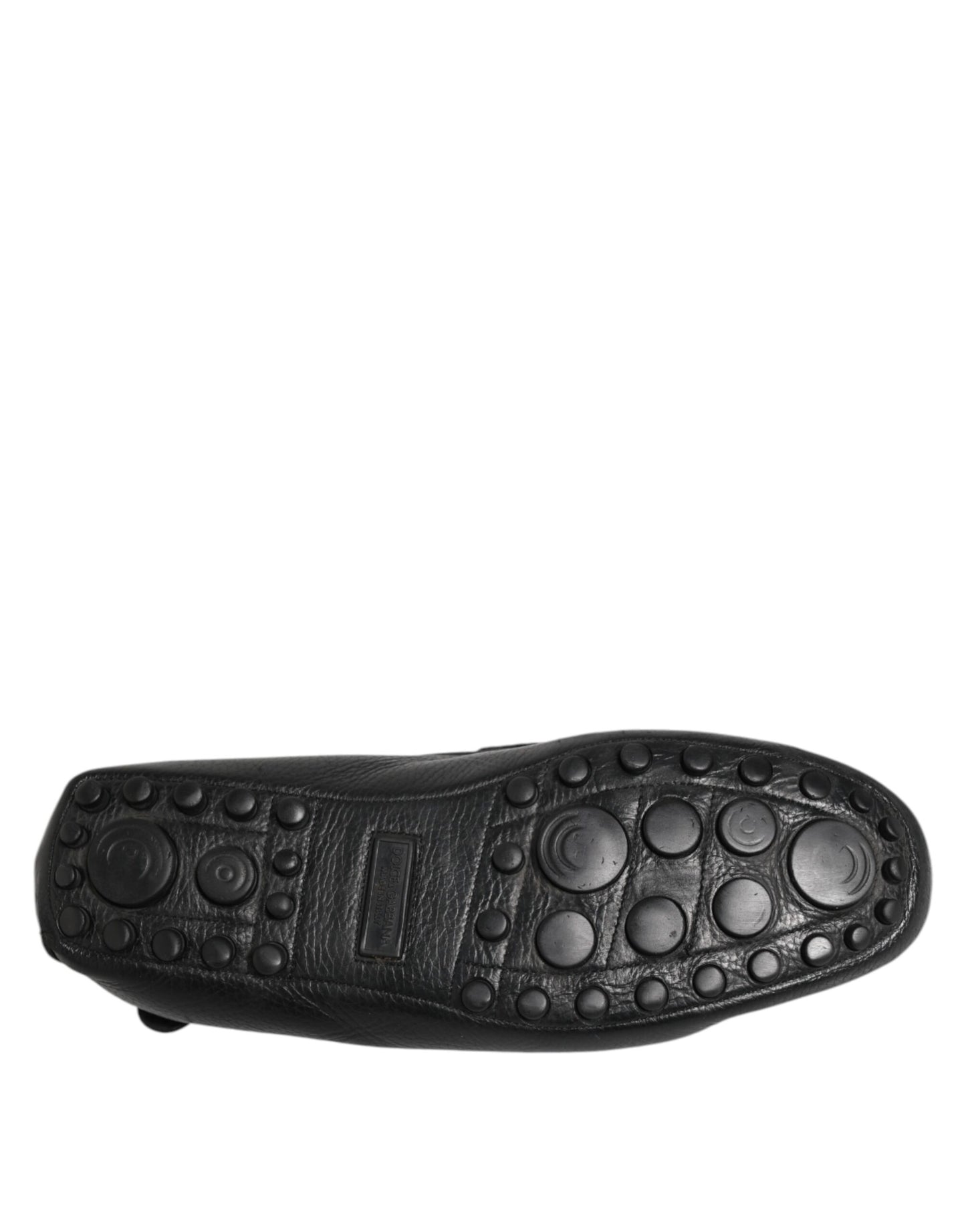 Dolce & Gabbana Schwarzes Leder Slip On Mokassin Loafer Schuhe