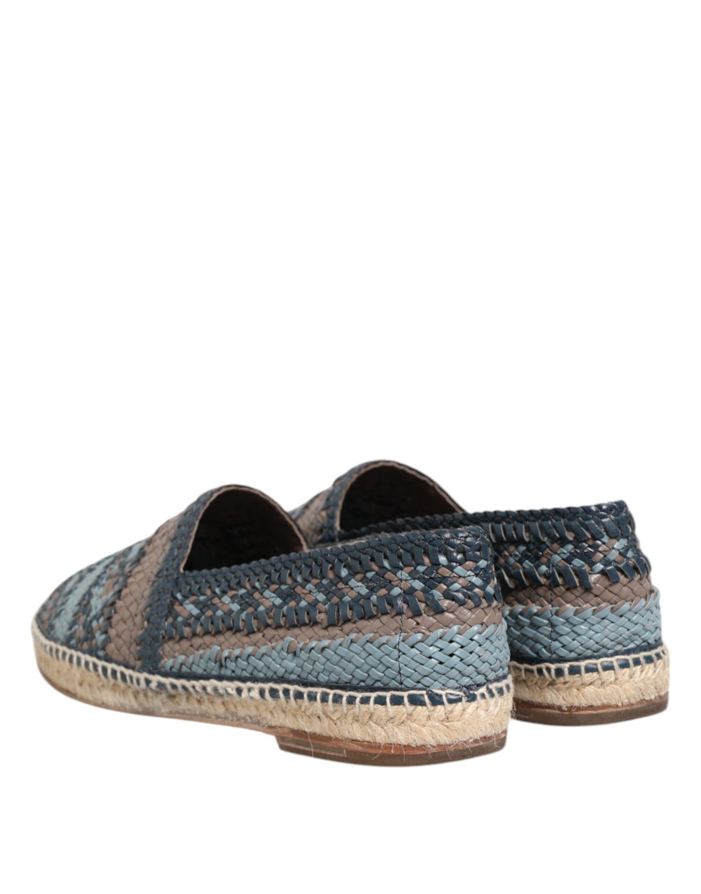 Dolce & Gabbana Blaugraue gewebte Leder Espadrille-Schuhe von Buffalo