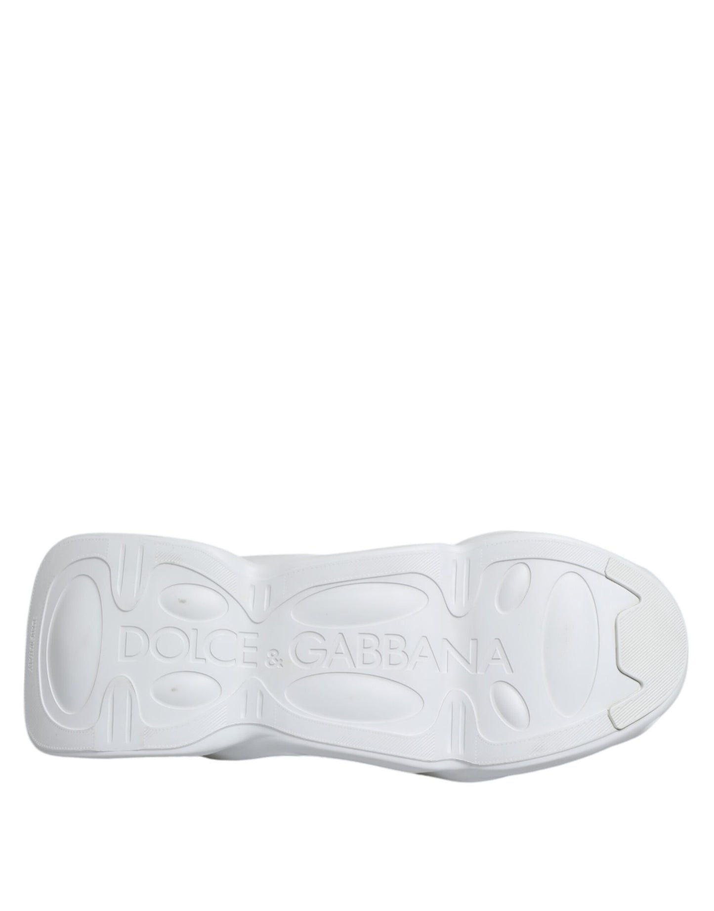 Dolce & Gabbana Weiß Silber Slip On Wave Socken Turnschuhe Schuhe