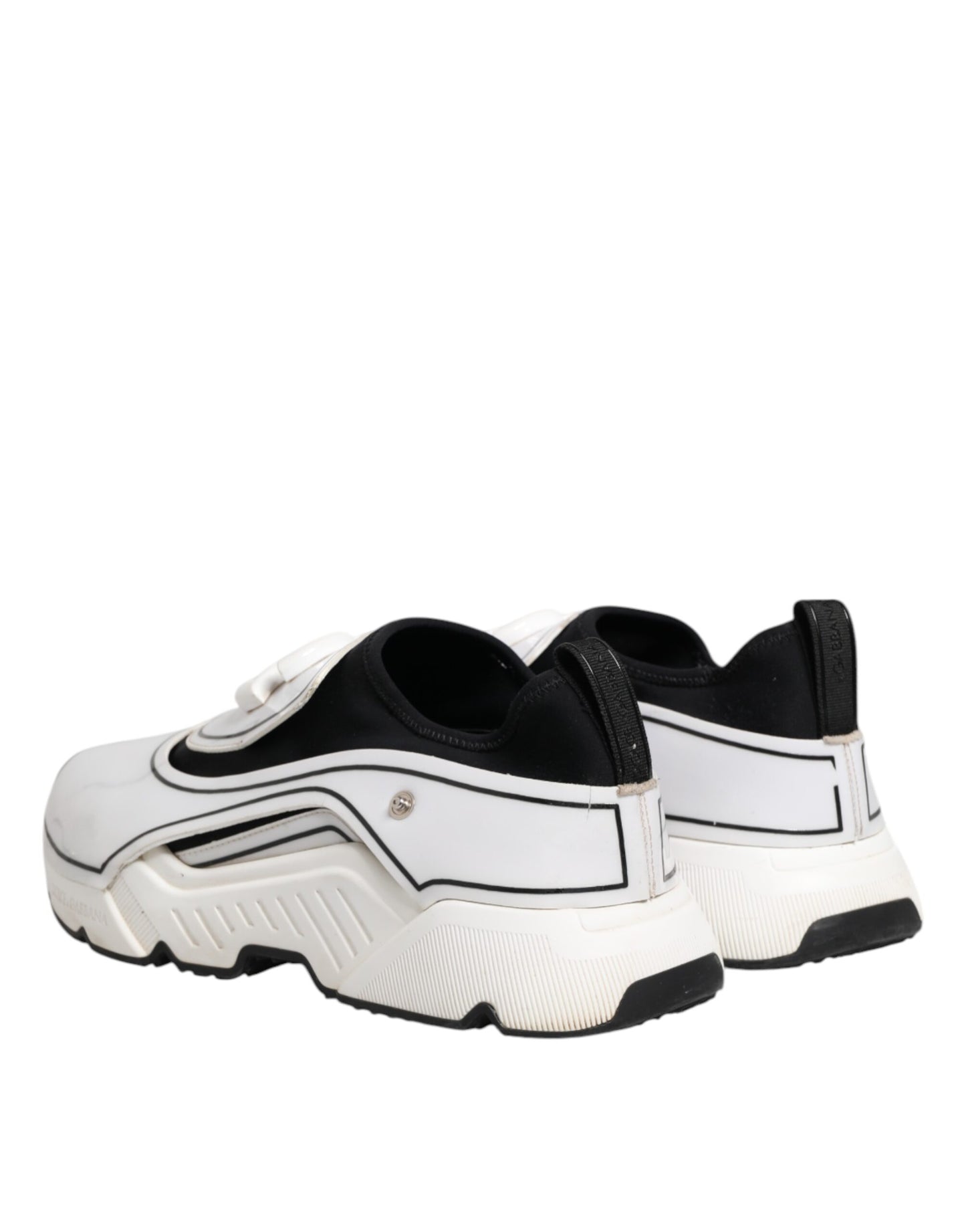 Dolce & Gabbana Weiß Schwarz Logo Plaque Daymaster Männer Turnschuhe Schuhe