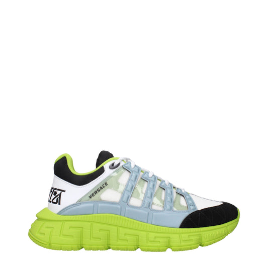 Versace Weißer Stoff Sportliche Turnschuhe