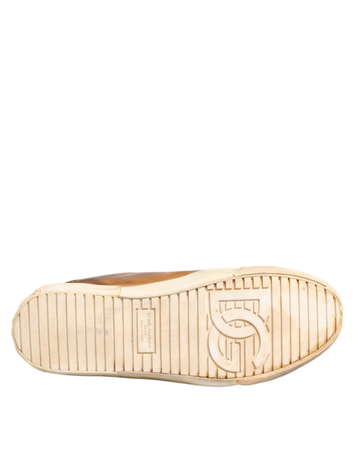 Dolce & Gabbana Braun Leder Low Top Männer Turnschuhe Schuhe