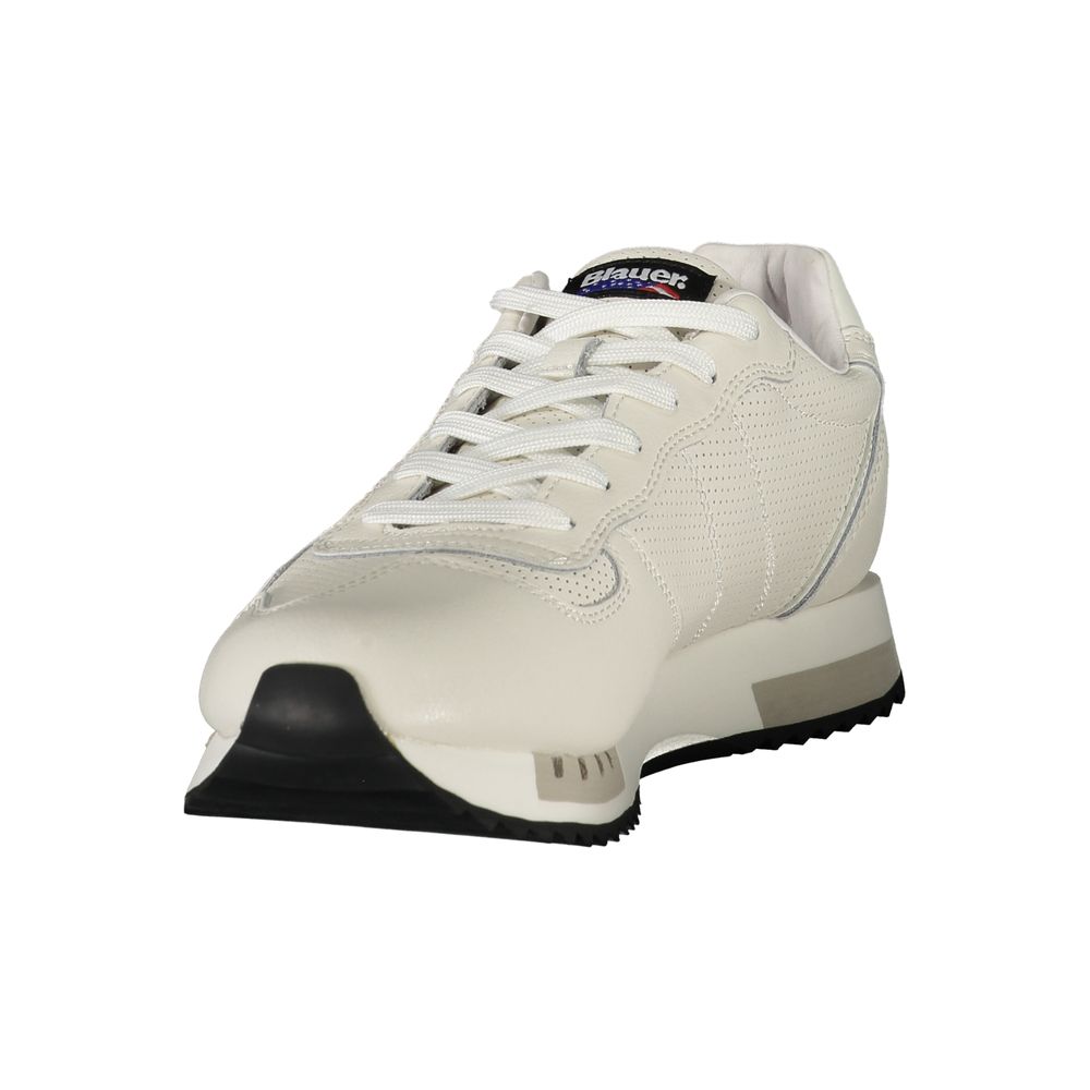Blauer Weißes Leder Herren Sneaker