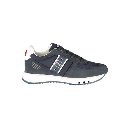 Blauer Blaue Leder Herren Sneaker