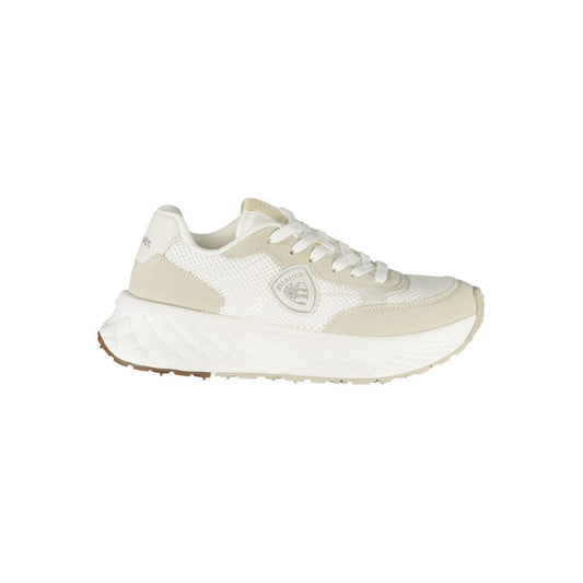 Blauer Weißer Polyester Damen Sneaker