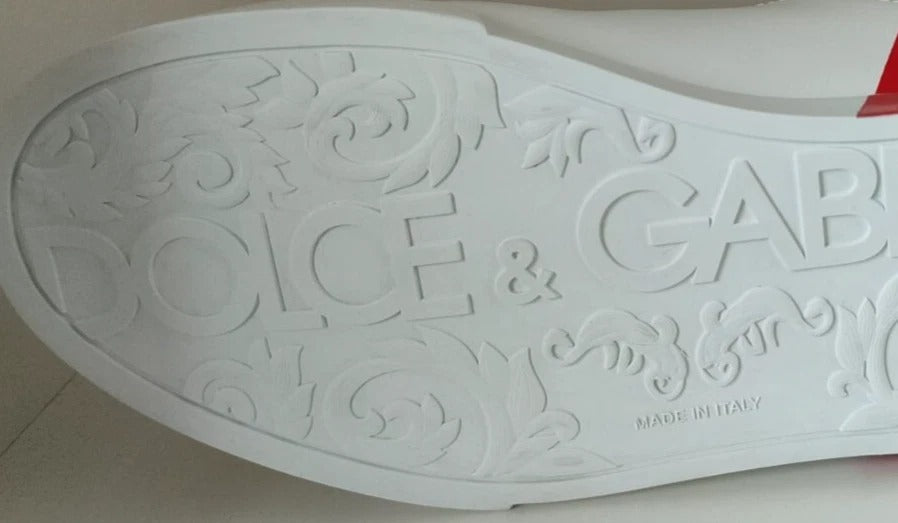 Dolce & Gabbana Weiß Rot Portofino Low Top Turnschuhe Schuhe