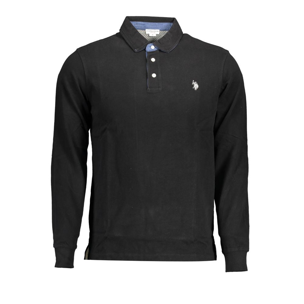U.S. POLO ASSN. Schwarzes Baumwoll-Poloshirt